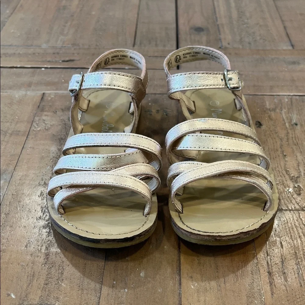 Mini Boden rose gold metallic strappy leather buckle sandals size 31 uk 13 US
